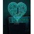 UKANI 3D  Alpha bate J Night lamp with 7 color automatic Changing Light For Home bedroom Gift  Cafe Office Valentine Gift  size (3 inch )