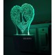 UKANI 3D  Alpha bate K Night lamp with 7 color automatic Changing Light For Home bedroom Gift  Cafe Office Valentine Gift  size (3 inch )