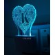 UKANI 3D  Alpha bate K Night lamp with 7 color automatic Changing Light For Home bedroom Gift  Cafe Office Valentine Gift  size (3 inch )