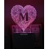 UKANI 3D  Alpha bate M Night lamp with 7 color automatic Changing Light For Home bedroom Gift  Cafe Office Valentine Gift  size (3 inch )