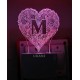 UKANI 3D  Alpha bate M Night lamp with 7 color automatic Changing Light For Home bedroom Gift  Cafe Office Valentine Gift  size (3 inch )
