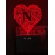 UKANI 3D  Alpha bate N Night lamp with 7 color automatic Changing Light For Home bedroom Gift  Cafe Office Valentine Gift  size (3 inch )