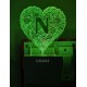 UKANI 3D  Alpha bate N Night lamp with 7 color automatic Changing Light For Home bedroom Gift  Cafe Office Valentine Gift  size (3 inch )