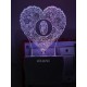 UKANI 3D  Alpha bate O Night lamp with 7 color automatic Changing Light For Home bedroom Gift  Cafe Office Valentine Gift  size (3 inch )