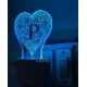 UKANI 3D  Alpha bate P Night lamp with 7 color automatic Changing Light For Home bedroom Gift  Cafe Office Valentine Gift  size (3 inch )