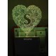 UKANI 3D  Alpha bate S Night lamp with 7 color automatic Changing Light For Home bedroom Gift  Cafe Office Valentine Gift  size (3 inch )