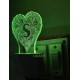 UKANI 3D  Alpha bate S Night lamp with 7 color automatic Changing Light For Home bedroom Gift  Cafe Office Valentine Gift  size (3 inch )