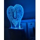 UKANI 3D  Alpha bate U Night lamp with 7 color automatic Changing Light For Home bedroom Gift  Cafe Office Valentine Gift  size (3 inch )