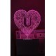 UKANI 3D  Alpha bate U Night lamp with 7 color automatic Changing Light For Home bedroom Gift  Cafe Office Valentine Gift  size (3 inch )