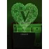 UKANI 3D  Alpha bate V Night lamp with 7 color automatic Changing Light For Home bedroom Gift  Cafe Office Valentine Gift  size (3 inch )
