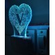UKANI 3D  Alpha bate V Night lamp with 7 color automatic Changing Light For Home bedroom Gift  Cafe Office Valentine Gift  size (3 inch )
