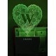 UKANI 3D  Alpha bate W Night lamp with 7 color automatic Changing Light For Home bedroom Gift  Cafe Office Valentine Gift  size (3 inch )