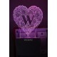 UKANI 3D  Alpha bate W Night lamp with 7 color automatic Changing Light For Home bedroom Gift  Cafe Office Valentine Gift  size (3 inch )