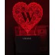 UKANI 3D  Alpha bate W Night lamp with 7 color automatic Changing Light For Home bedroom Gift  Cafe Office Valentine Gift  size (3 inch )