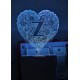 UKANI 3D  Alpha bate Z Night lamp with 7 color automatic Changing Light For Home bedroom Gift  Cafe Office Valentine Gift  size (3 inch )