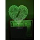 UKANI 3D  Alpha bate Z Night lamp with 7 color automatic Changing Light For Home bedroom Gift  Cafe Office Valentine Gift  size (3 inch )