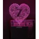 UKANI 3D  Alpha bate Z Night lamp with 7 color automatic Changing Light For Home bedroom Gift  Cafe Office Valentine Gift  size (3 inch )