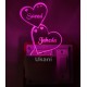 UKANI  3D Customize Name Lamp Dual Love Heart Acrylic Personalized 7 Colour Changing 3D Illusion LED Night Lamp ||Customized Name and Tagline.Perfect Gift for every Occasion /Valentines Day(Multicolour) 