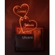 UKANI  3D Customize Name Lamp Dual Love Heart Acrylic Personalized 7 Colour Changing 3D Illusion LED Night Lamp ||Customized Name and Tagline.Perfect Gift for every Occasion /Valentines Day(Multicolour) 