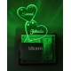 UKANI  3D Customize Name Lamp Dual Love Heart Acrylic Personalized 7 Colour Changing 3D Illusion LED Night Lamp ||Customized Name and Tagline.Perfect Gift for every Occasion /Valentines Day(Multicolour) 