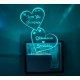 UKANI  3D Customize Name Lamp Dual Heart MOst Trending Design Acrylic Personalized 7 Colour Changing 3D Illusion LED Night Lamp ||Customized Name and Tagline.Perfect Gift for every Occasion /Valentines Day(Multicolour) 