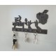 UKANI WOODAN MADE HARE KRISHNA DESIGN WALL KEY HOLDER WITH STEEL KEY RACK FOR HOME/KITCHAN/OFFICE/GIFT
