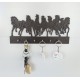 UKANI WOODAN MADE 7 HORSE DESIGN WALL KEY HOLDER WITH STEEL KEY RACK FOR HOME/KITCHAN/OFFICE/GIFT