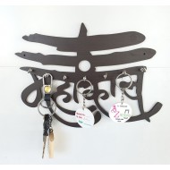 UKANI WOODAN MADE MAHAKAL DESIGN WALL KEY HOLDER WITH STEEL KEY RACK FOR HOME/KITCHAN/OFFICE/GIFT