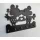 UKANI WOODAN MADE MICKY DESIGN WALL KEY HOLDER WITH STEEL KEY RACK FOR HOME/KITCHAN/OFFICE/GIFT