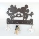 UKANI WOODAN MADE MICKY DESIGN WALL KEY HOLDER WITH STEEL KEY RACK FOR HOME/KITCHAN/OFFICE/GIFT