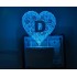 UKANI 3D  ALPHABET D  Night lamp with 7 color automatic Changing Light For Home bedroom Gift  Cafe Office Valentine Gift  