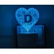 UKANI 3D  ALPHABET D  Night lamp with 7 color automatic Changing Light For Home bedroom Gift  Cafe Office Valentine Gift  