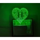 UKANI 3D  ALPHABET H Night lamp with 7 color automatic Changing Light For Home bedroom Gift  Cafe Office Valentine Gift  size (3 inch )