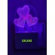 UKANI 3D I Love You Heart  Night lamp with 7 color automatic Changing Light For Home bedroom Gift  Cafe Office Valentine Gift  size (3 inch )