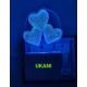 UKANI 3D I Love You Heart  Night lamp with 7 color automatic Changing Light For Home bedroom Gift  Cafe Office Valentine Gift  size (3 inch )