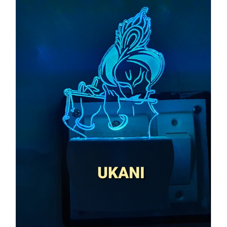 UKANI 3D Lord Krishna  Night lamp with 7 color automatic Changing Light For Home bedroom Gift  Cafe Office Valentine Gift  size (3 inch )