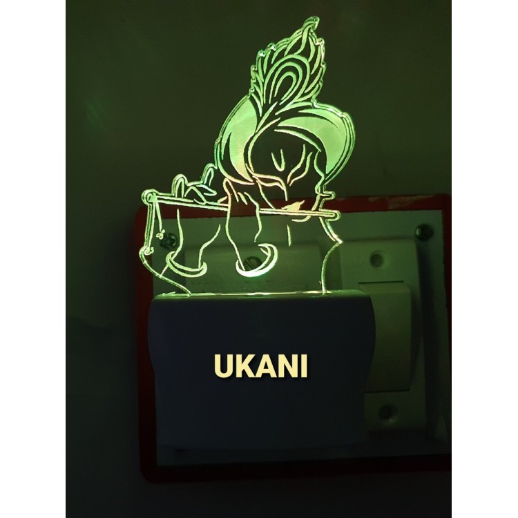 UKANI 3D Lord Krishna  Night lamp with 7 color automatic Changing Light For Home bedroom Gift  Cafe Office Valentine Gift  size (3 inch )