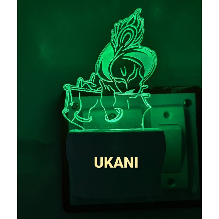 UKANI 3D Lord Krishna  Night lamp with 7 color automatic Changing Light For Home bedroom Gift  Cafe Office Valentine Gift  size (3 inch )