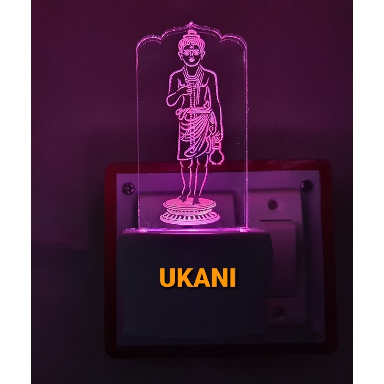 UKANI 3D Nilkanth varni night lamp with 7 color automatic Changing Light For Home bedroom Gift  Cafe Office Valentine Gift  size (3 inch )