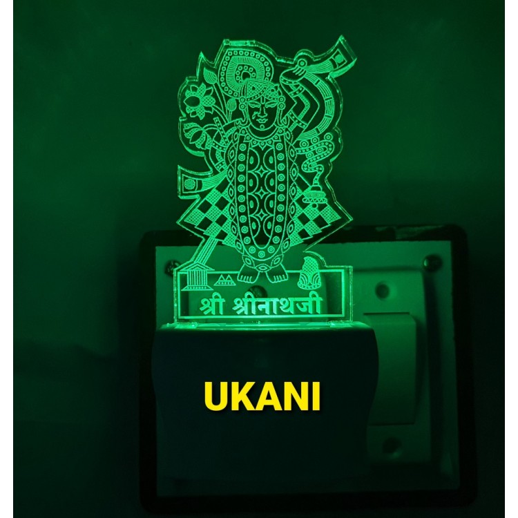 UKANI 3D Shreenathji  Night lamp with 7 color automatic Changing Light For Home bedroom Gift  Cafe Office Valentine Gift  size (3 inch )