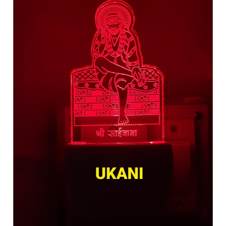 UKANI 3D Sai  baba  Night lamp with 7 color automatic Changing Light For Home bedroom Gift  Cafe Office Valentine Gift  size (3 inch )