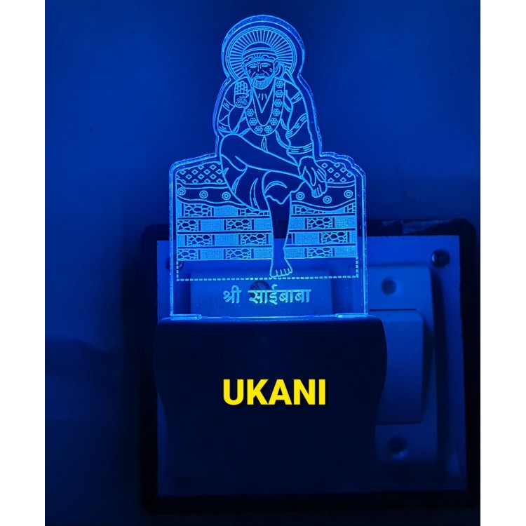 UKANI 3D Sai  baba  Night lamp with 7 color automatic Changing Light For Home bedroom Gift  Cafe Office Valentine Gift  size (3 inch )