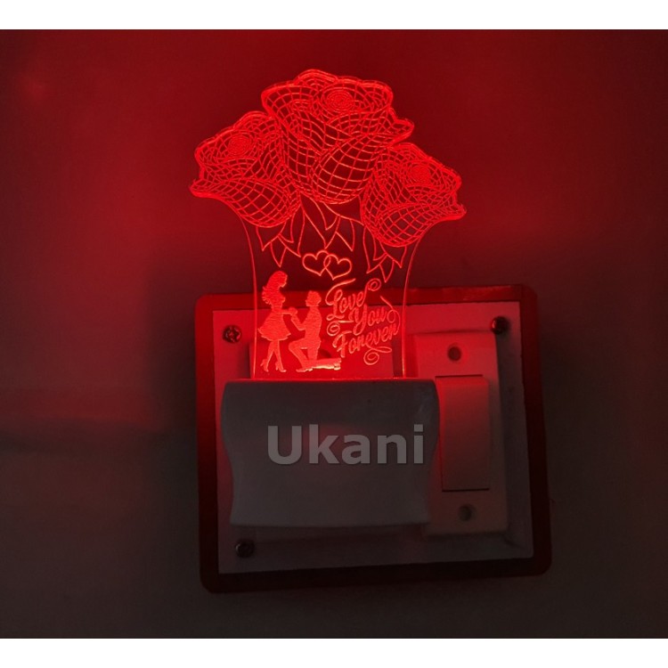UKANI 3D Love You Forever With Love Propose  Night lamp with 7 color automatic Changing Light For Home bedroom Gift  Cafe Office Valentine Gift  