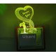 UKANI Forever Love with Couple   Night lamp with 7 color automatic Changing Light For Home bedroom Gift  Cafe Office Valentine Gift  size (3 inch )