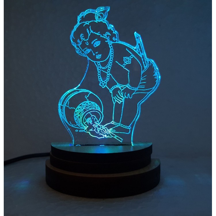 UKANI 3D USB Gayatri Mantra Night Lamp for Car/Office/Desktop/Gift/Table Top 7 Color Change Light 