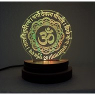 UKANI 3D USB Gayatri Mantra Night Lamp for Car/Office/Desktop/Gift/Table Top 7 Color Change Light 