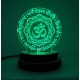 UKANI 3D USB Gayatri Mantra Night Lamp for Car/Office/Desktop/Gift/Table Top 7 Color Change Light 