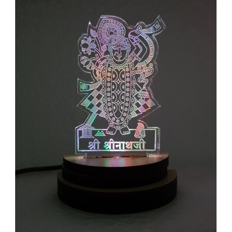UKANI 3D USB Shreenathji Night Lamp for Car/Office/Desktop/Gift/Table Top 7 Color Change Light Size 3 Inch