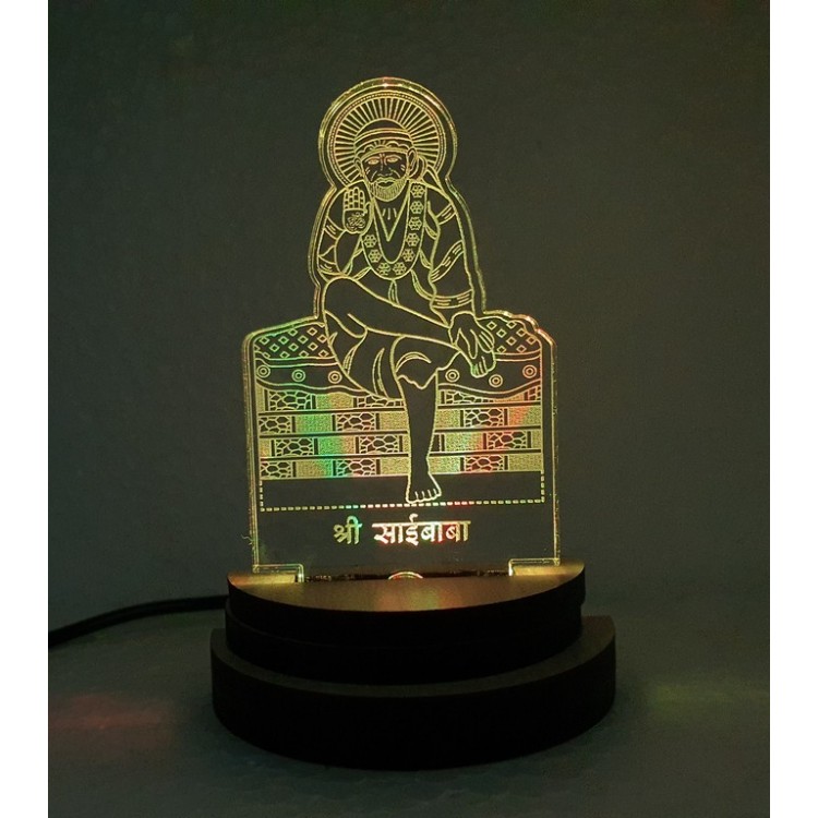 UKANI 3D USB Sai baba Night Lamp for Car/Office/Desktop/Gift/Table Top 7 Color Change Light Size 3 Inch