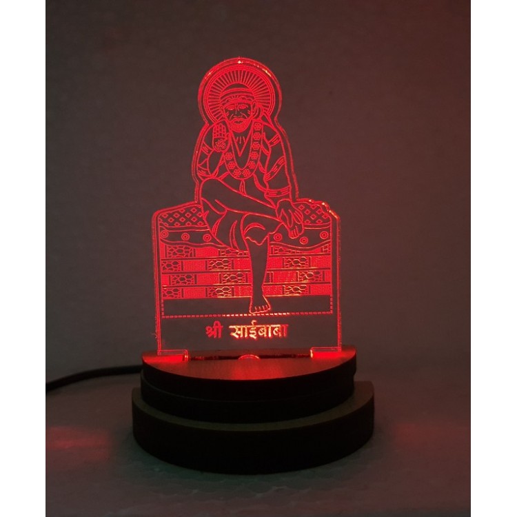 UKANI 3D USB Sai baba Night Lamp for Car/Office/Desktop/Gift/Table Top 7 Color Change Light Size 3 Inch